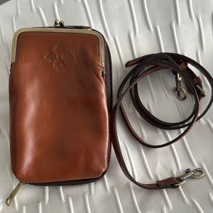 Patricia Nash Pertina Brown Leather crossbody wallet/phone case
